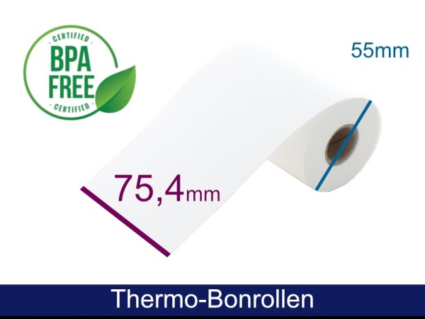 Z-Perform 1000D 80 Receipt - Bonrolle, thermodirekt, 75.4mm x endlos, Länge 21m