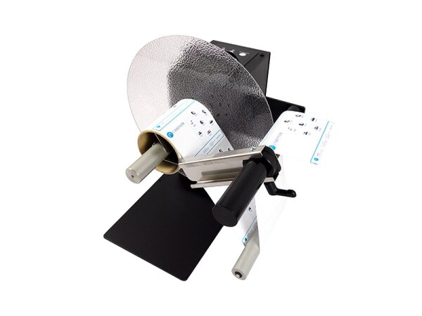 UNI-CAT-Standard - Externer Etiketten-Ab-/-Aufwickler, Kern 76mm, Rollendurchmesser 300mm, Etikettenbreite 155mm