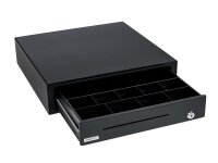 MDX 16 - Metall-Kassenschublade, Standard Einsatz, 9 Münzfächer, 4 Notenfächer, Belegschlitz, Mikroschalter 24V, anthrazit