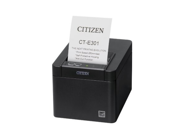 CT-E301 - Antibakterielles Gehäuse, 80mm, Abschneider, USB, schwarz