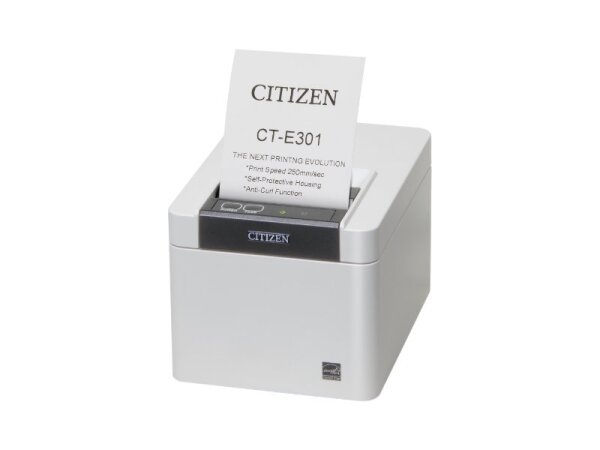 CT-E301 - Antibakterielles Gehäuse, 80mm, Abschneider, USB, weiss