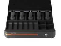 MAX - Kassenlade, 5 Geldscheinfächer, 10 Münzfächer (4 x fest, 6 x herausnehmbar), Scheck-Schlitz, RJ12